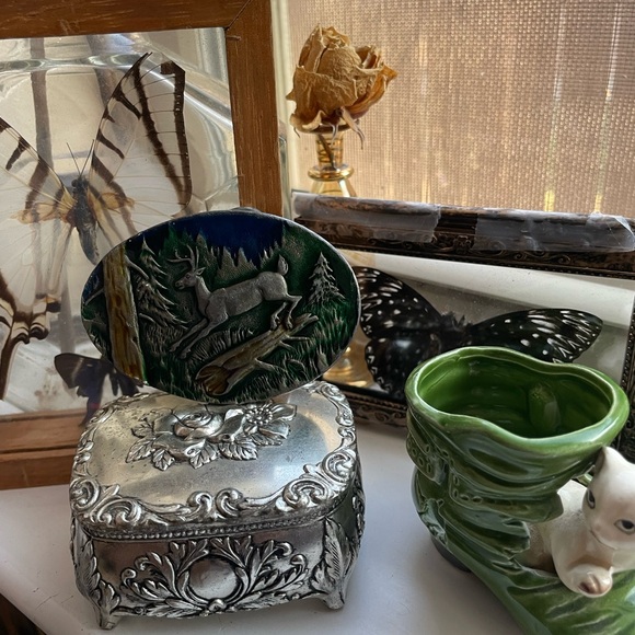 Vintage 1980s leaping deer Scene metal belt buckle - Picture 10 of 13